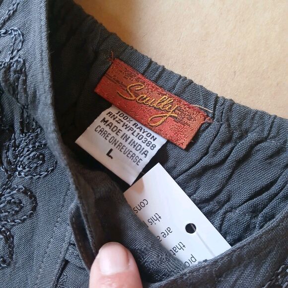 Scully Ladies Lace-Up Front Gunmetal Gray Large Sleeveless Midi Dress HC118-GUN - Picture 4 of 12